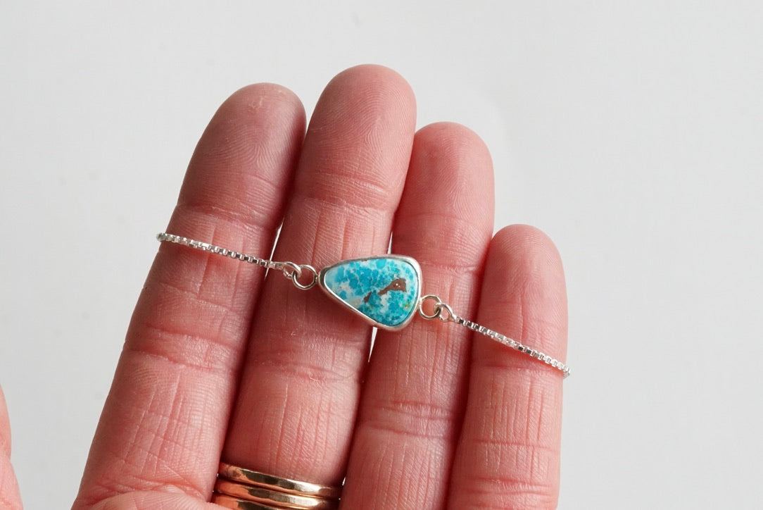 Box Chain Adjustable Bracelet (White Water)