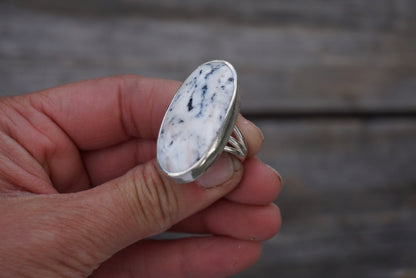 Sterling Silver & White Buffalo Turquoise Ring (Size 7)