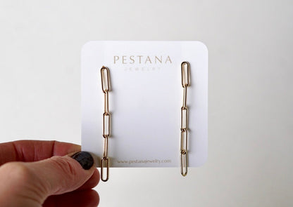 14/20 Yellow Gold Filled Paperclip Earrings