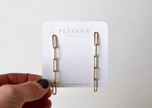 14/20 Yellow Gold Filled Paperclip Earrings
