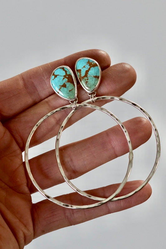 Hammered Organic Hoops (Royston)