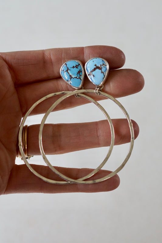 Hammered Organic Hoops (Golden Hill)