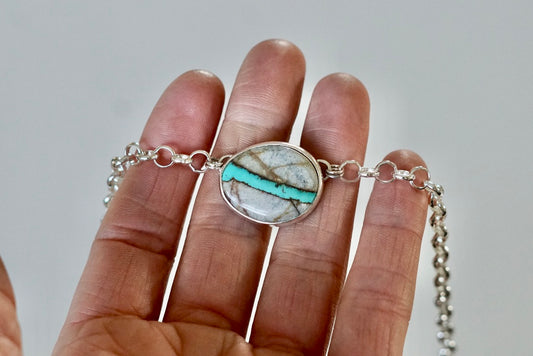Turquoise Choker Necklace (Royston Ribbon)