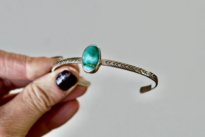 Stamped Cuff Bracelet (White Water)