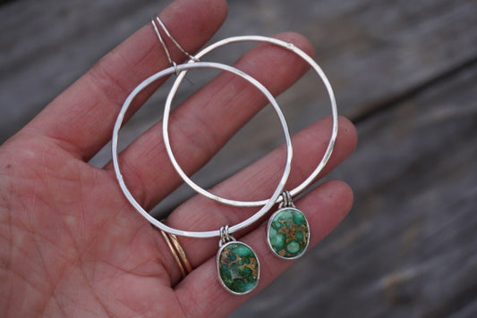 Hammered Organic Hoops (Sonoran Gold)