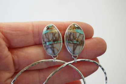 Hammered Organic Hoops (Royston Ribbon)