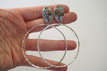 Hammered Organic Hoops (Royston Ribbon)
