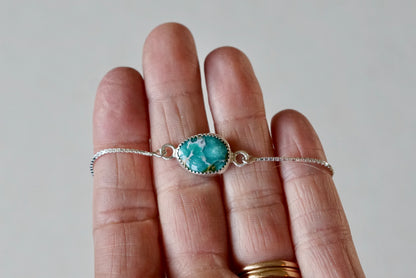 Box Chain Adjustable Bracelet (White Water)