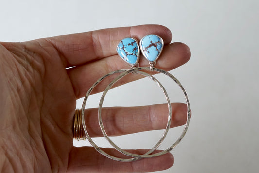 Hammered Organic Hoops (Golden Hill)