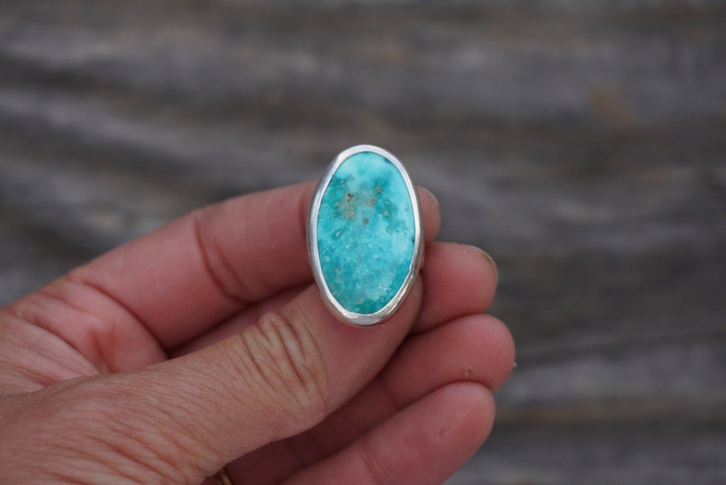 Sterling Silver & White Water Turquoise Ring (Size 5.75)