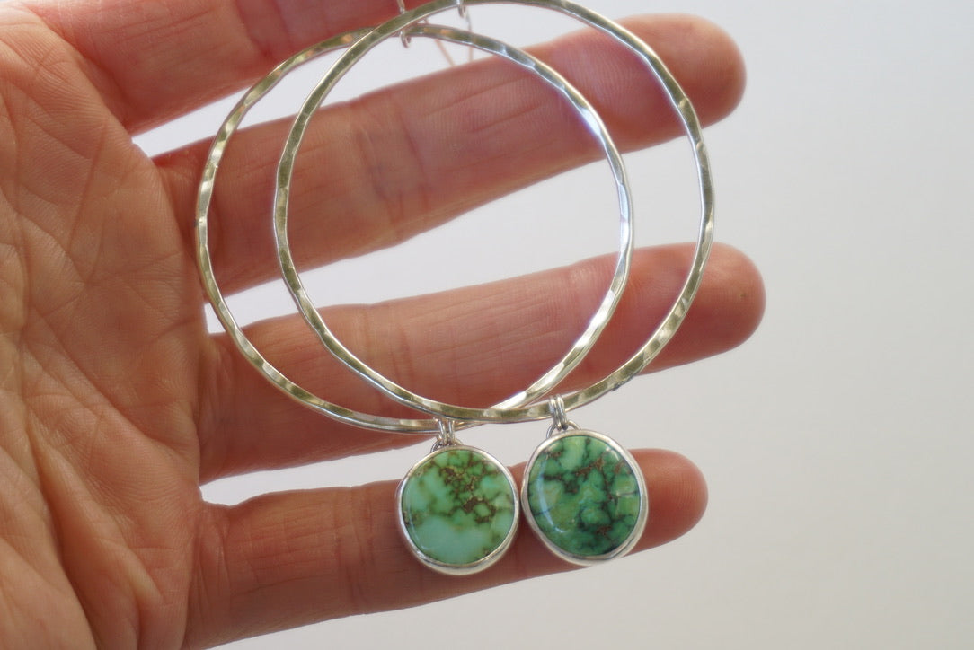 Hammered Organic Hoops (Verde Valley)