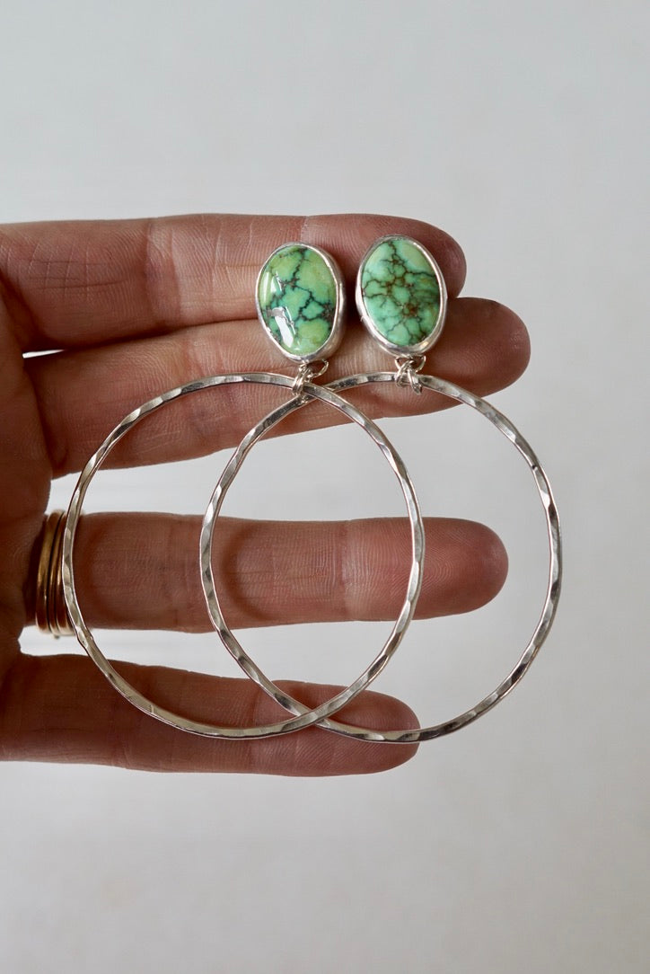 Hammered Organic Hoops (Verde Valley)