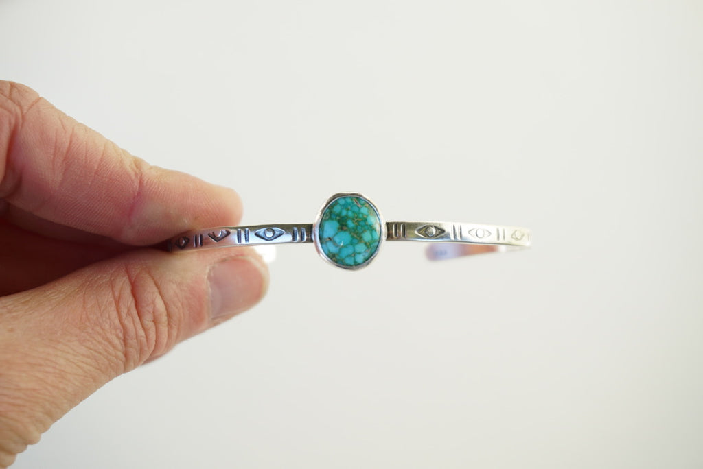 Stamped Cuff Bracelet (Turquoise Mountain)