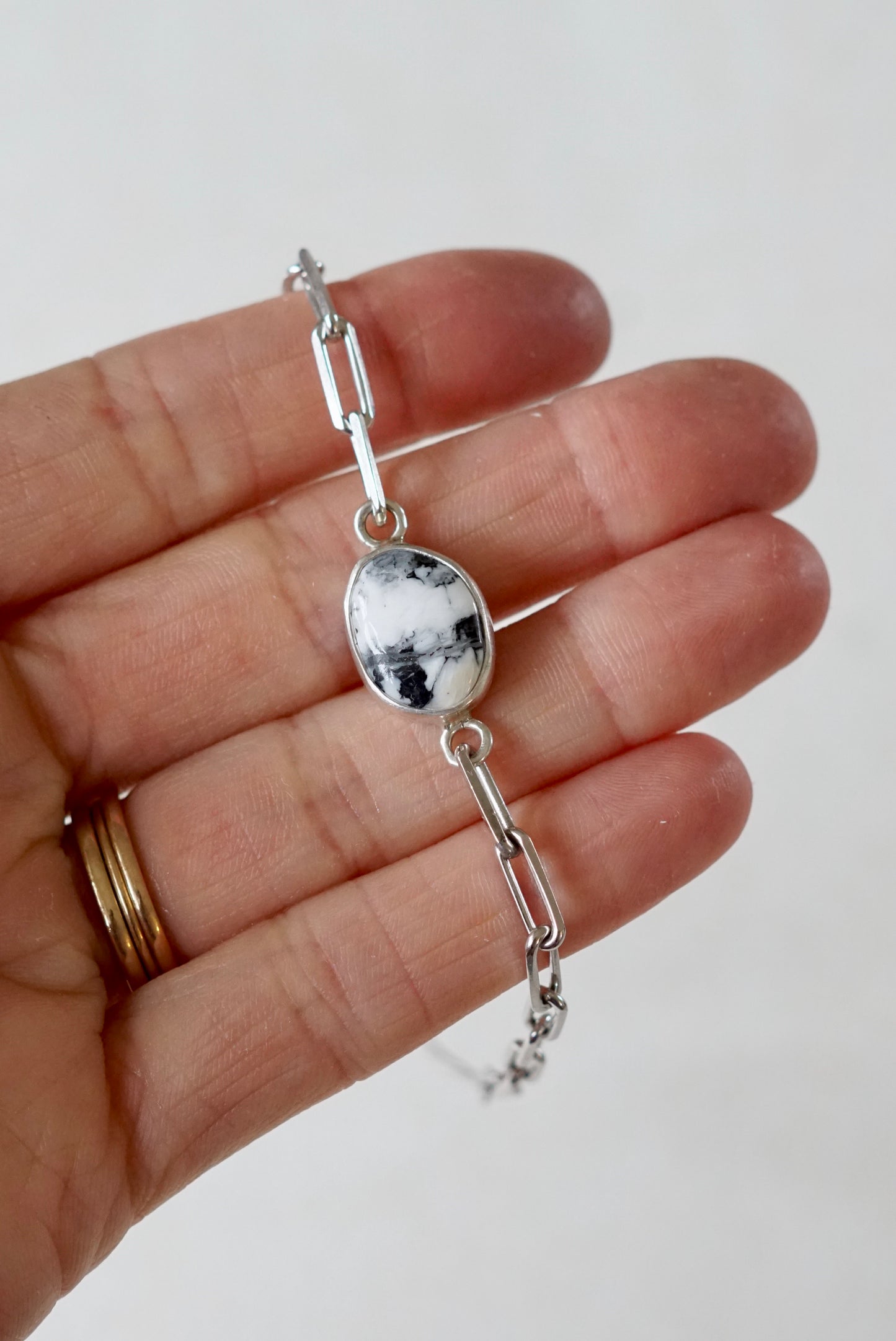 Cable Chain Adjustable Bracelet (White Buffalo)