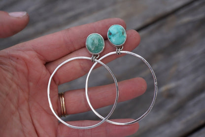 Hammered Organic Hoops (Carico Lake)