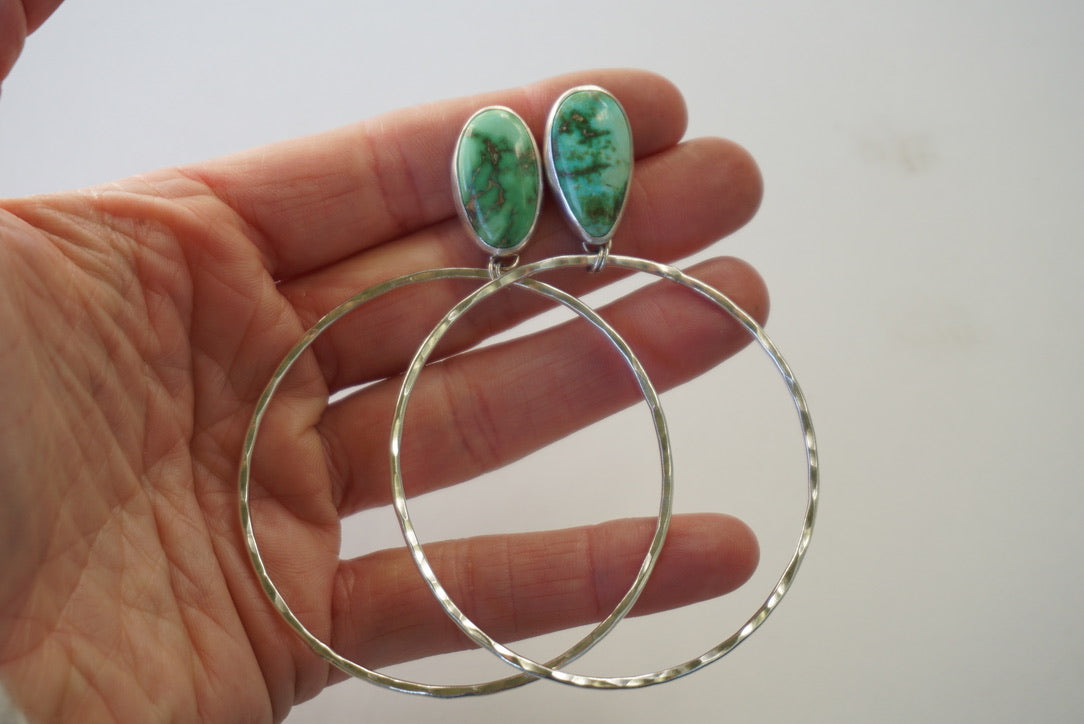 Hammered Organic Hoops (Verde Valley)