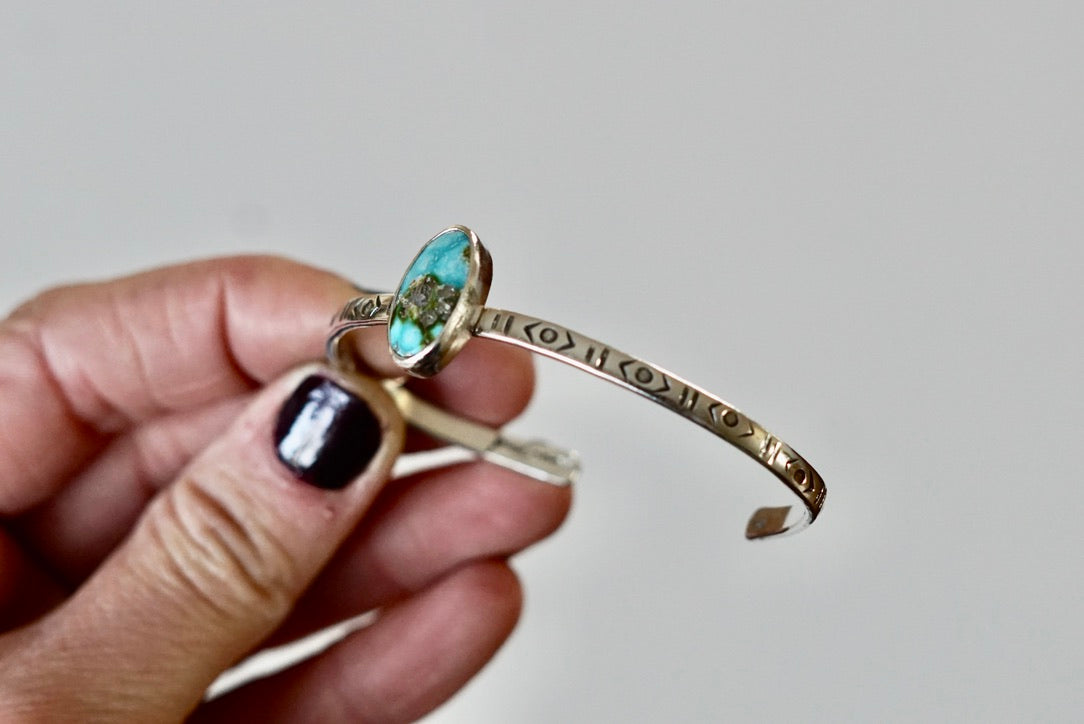 Stamped Cuff Bracelet (White Water)