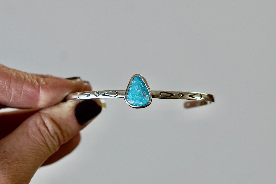 Stamped Cuff Bracelet (White Water)