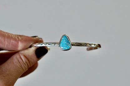 Stamped Cuff Bracelet (White Water)