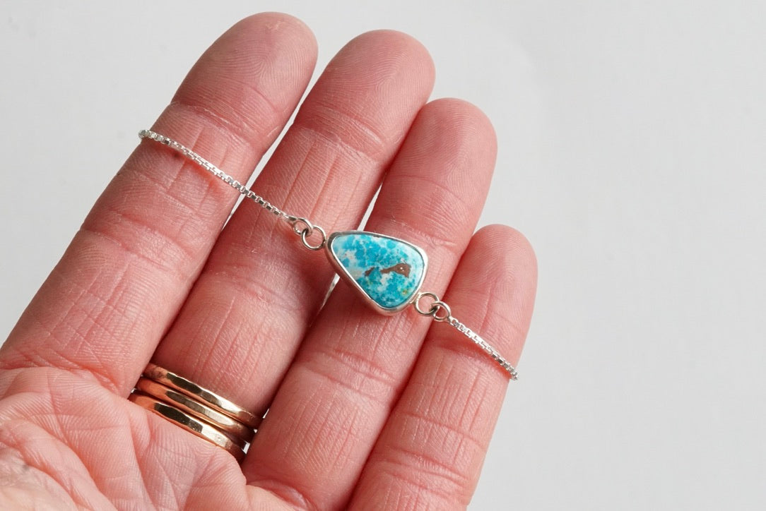 Box Chain Adjustable Bracelet (White Water)