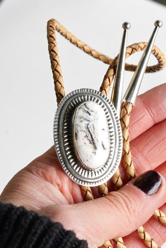 White Buffalo Bolo Tie