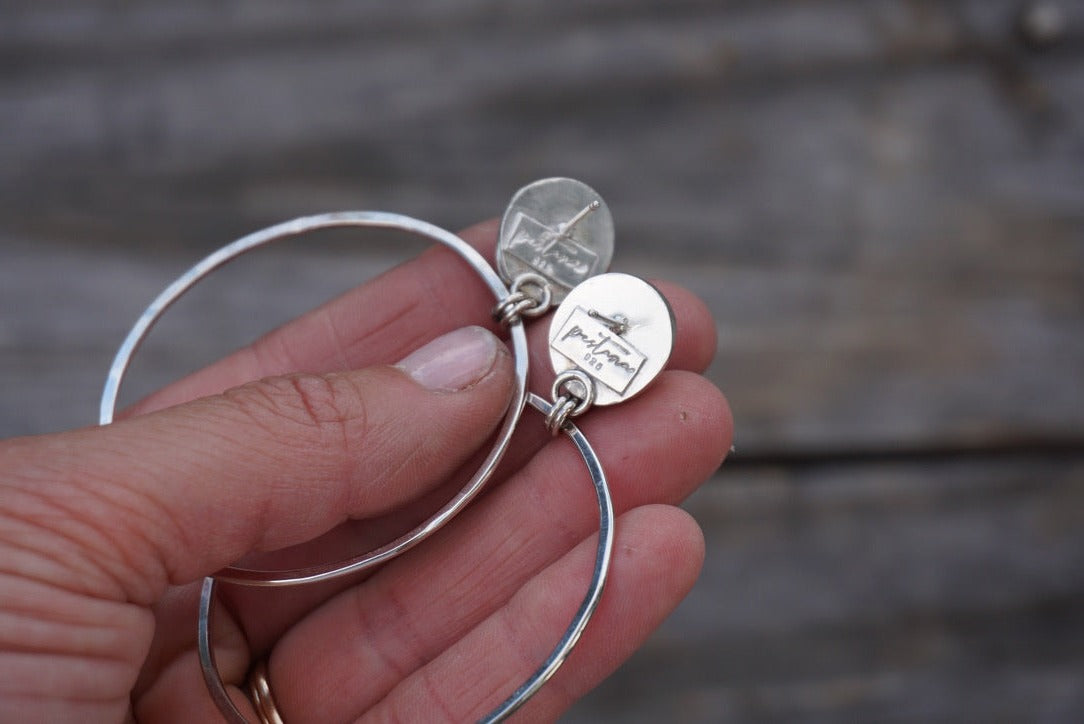 Hammered Organic Hoops (Carico Lake)
