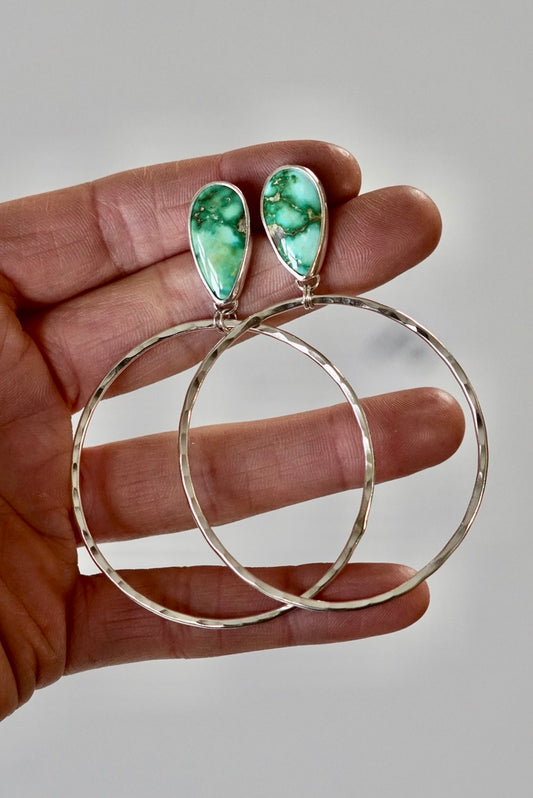 Hammered Organic Hoops (Verde Valley)