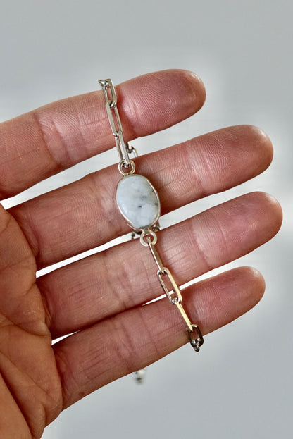 Cable Chain Adjustable Bracelet (Whtie Buffalo)