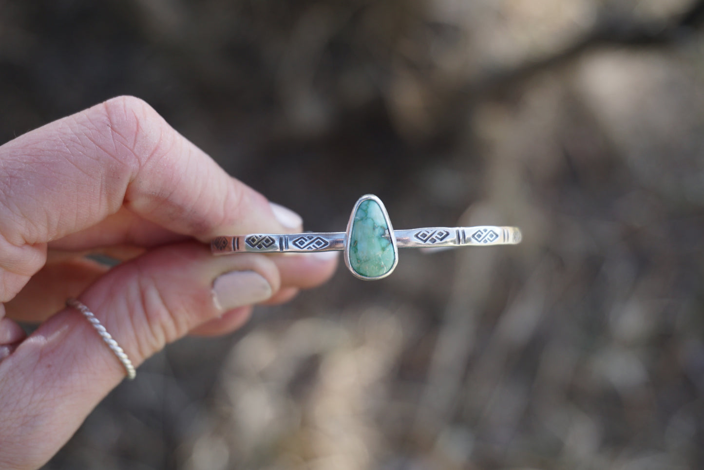 Stamped Silver Cuff (Sonoran Gold)