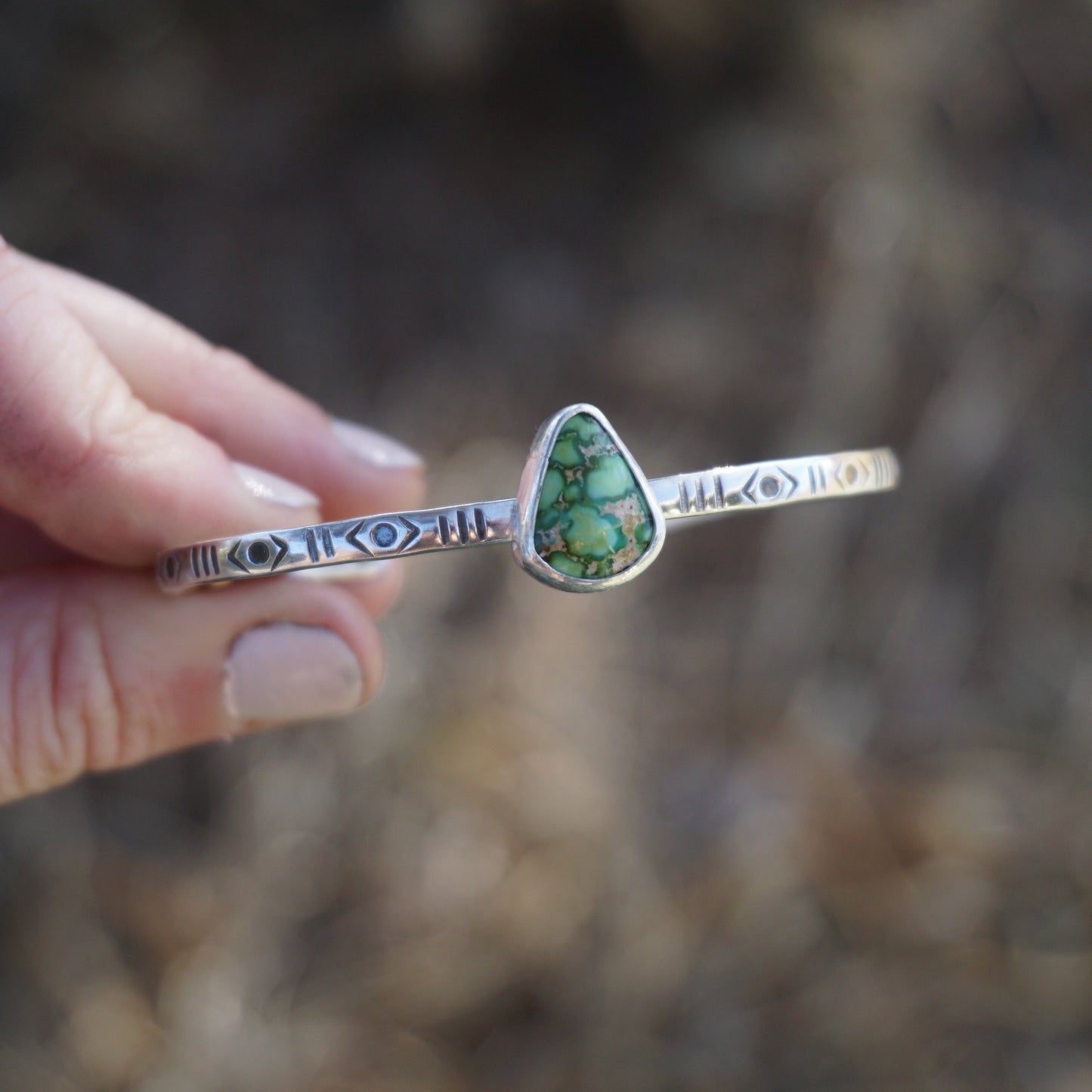 Stamped Silver Cuff (Sonoran Gold)