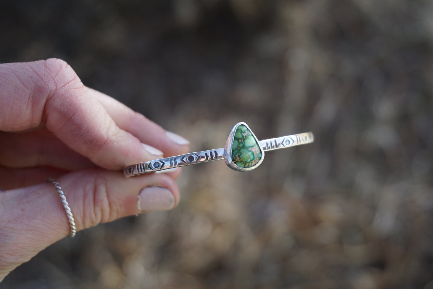 Stamped Silver Cuff (Sonoran Gold)