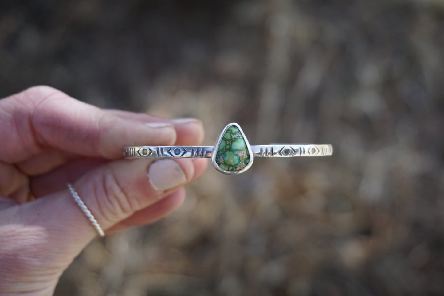 Stamped Silver Cuff (Sonoran Gold)