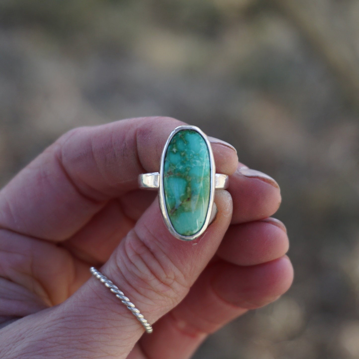 Silver & Turquoise Ring (size 5.75)