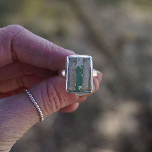 Silver & Turquoise Ring (size 7.5)