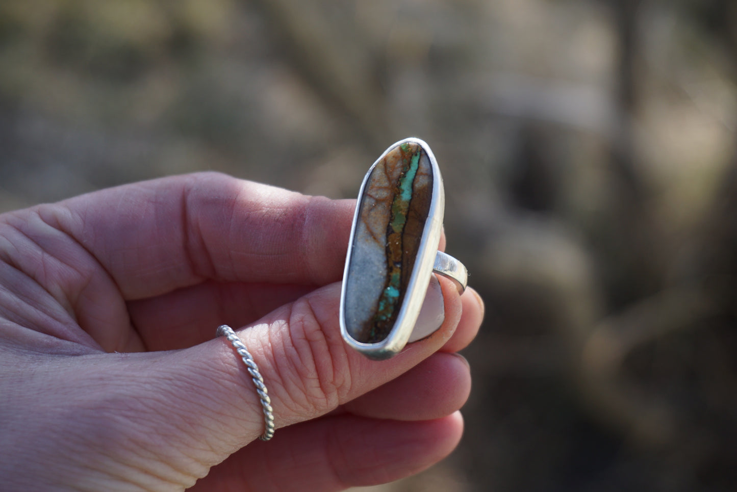 Silver & Turquoise Ring (size 5.75)