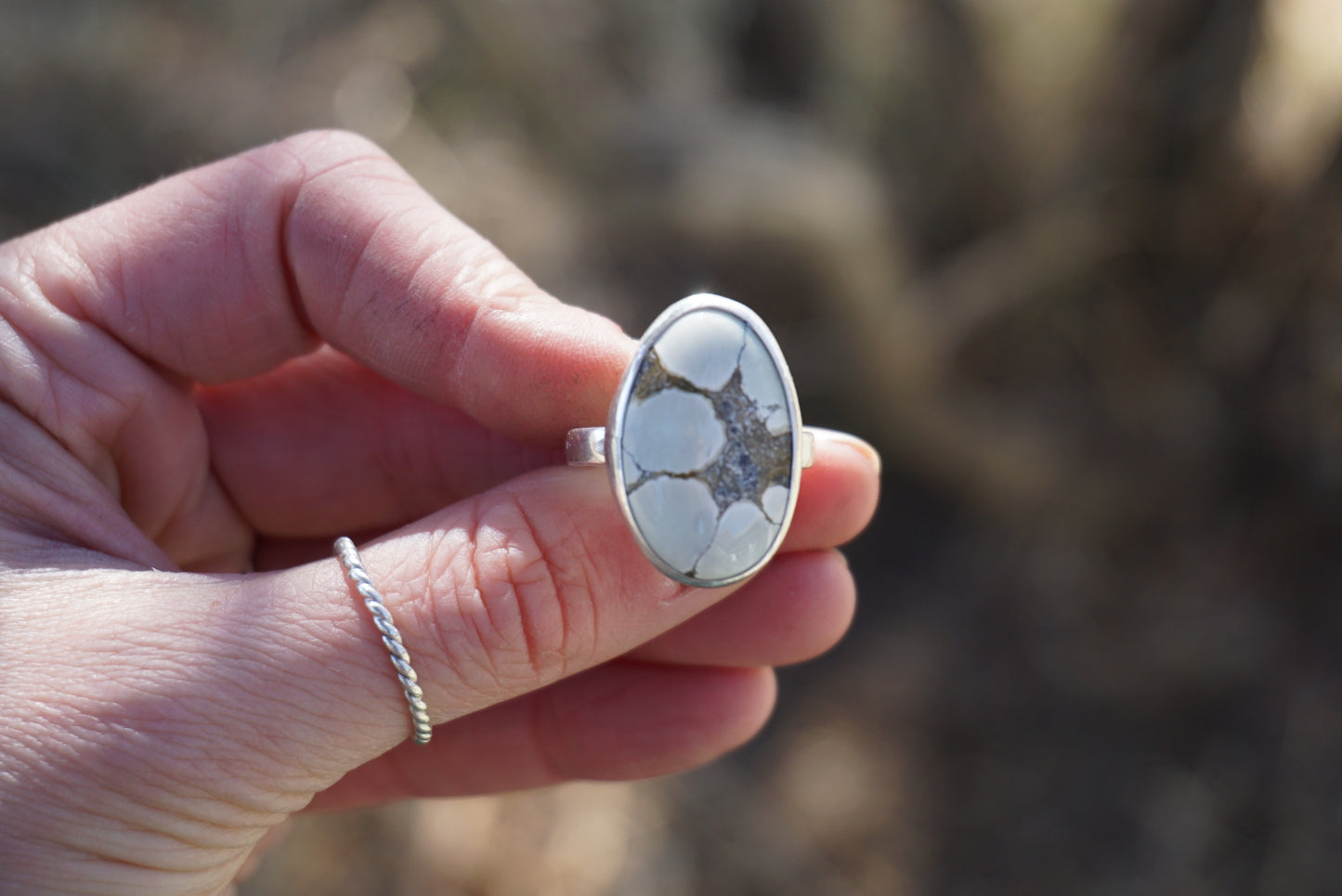 Silver & Turquoise Ring (size 8.5)