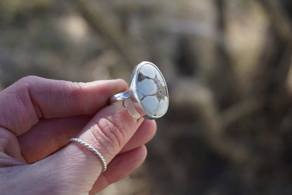 Silver & Turquoise Ring (size 8.5)