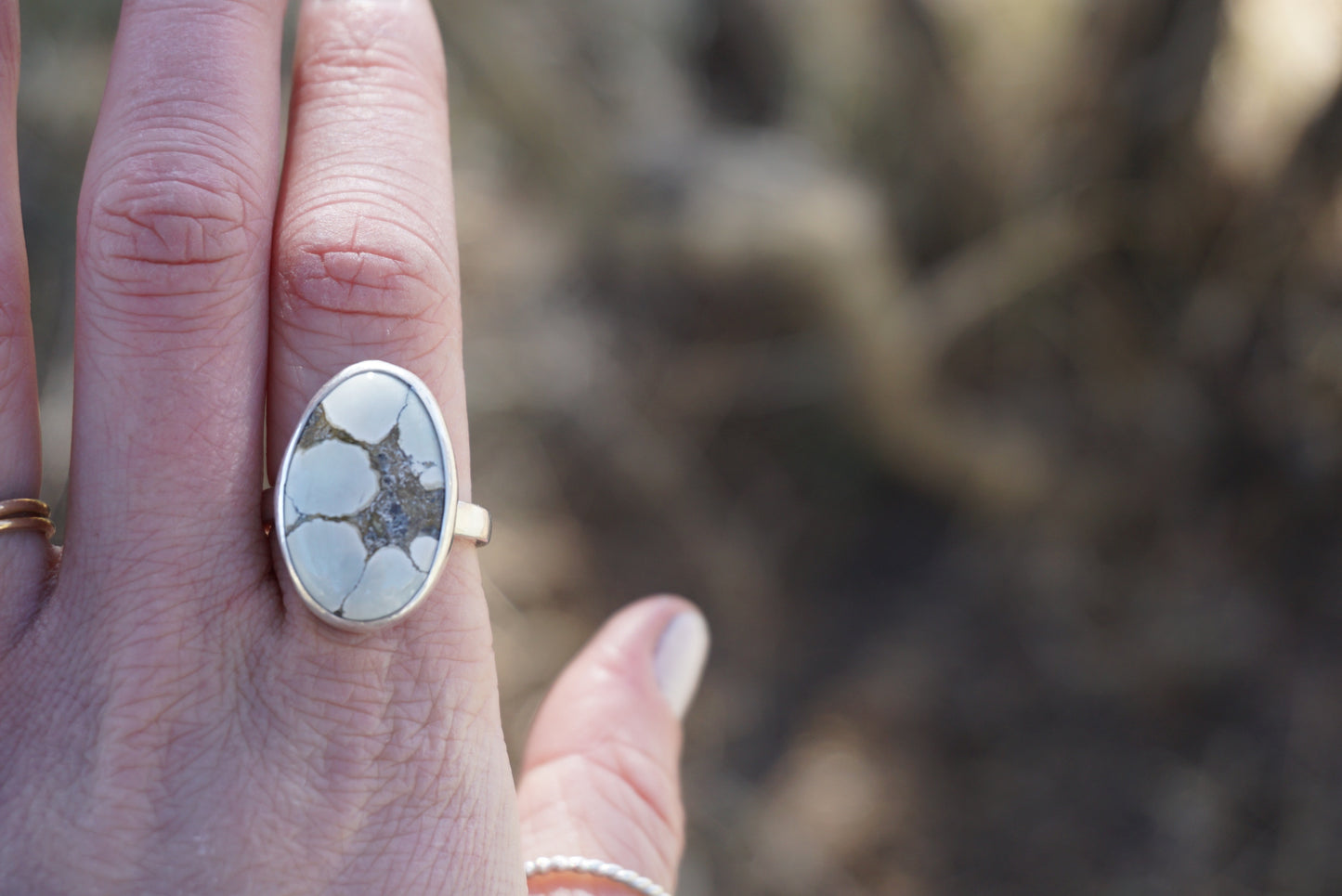 Silver & Turquoise Ring (size 8.5)