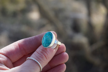 Silver & Turquoise Ring (size 4)