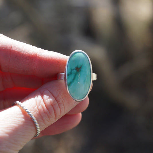 Silver & Turquoise Ring (size 5.5)