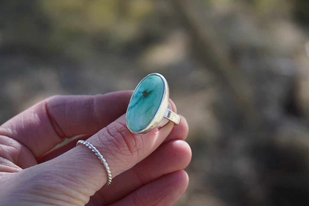 Silver & Turquoise Ring (size 5.5)