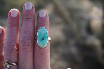 Silver & Turquoise Ring (size 5.5)