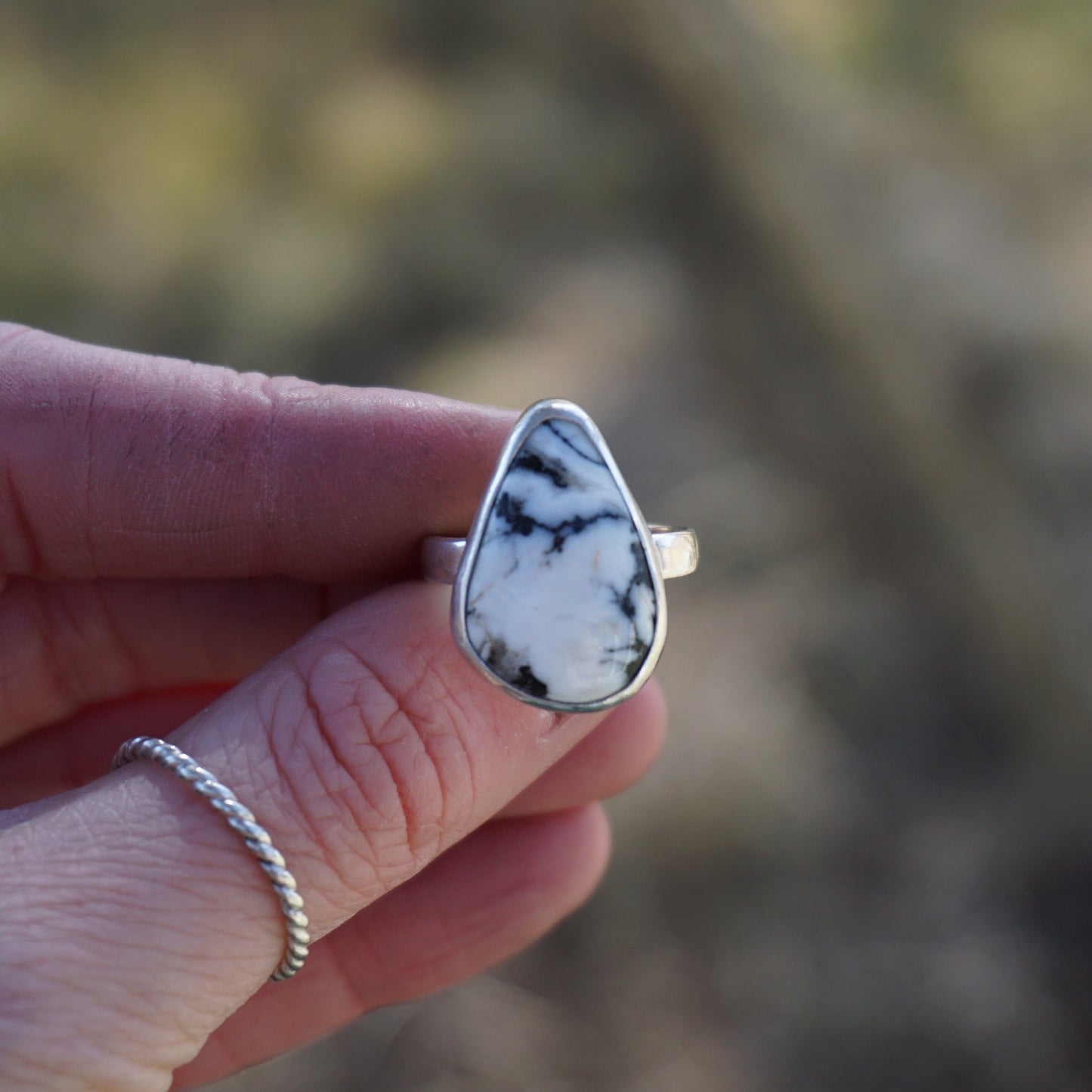 Silver & Turquoise Ring (size 6)