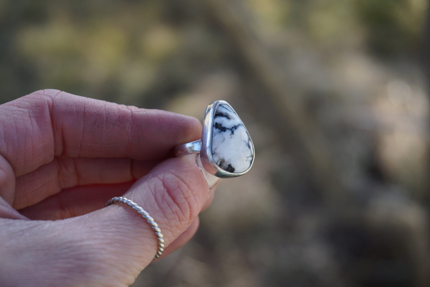 Silver & Turquoise Ring (size 6)