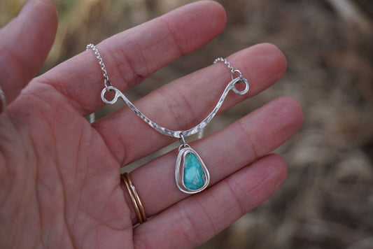 Hammered Drop Necklace (Sonoran Gold)