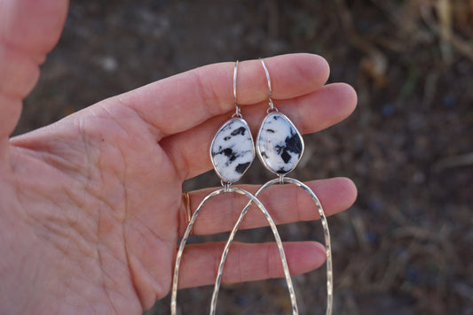 Hammered Organic Hoops (White Buffalo)
