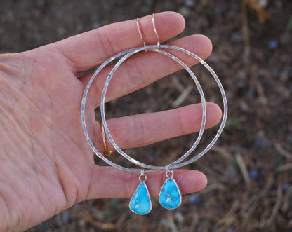 Hammered Organic Hoops (Sleeping Beauty)