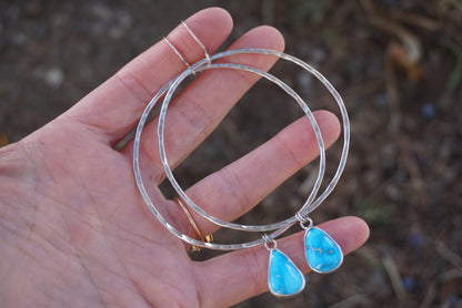 Hammered Organic Hoops (Sleeping Beauty)