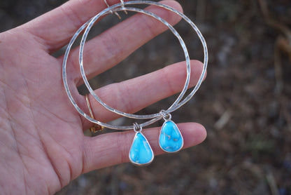Hammered Organic Hoops (Sleeping Beauty)