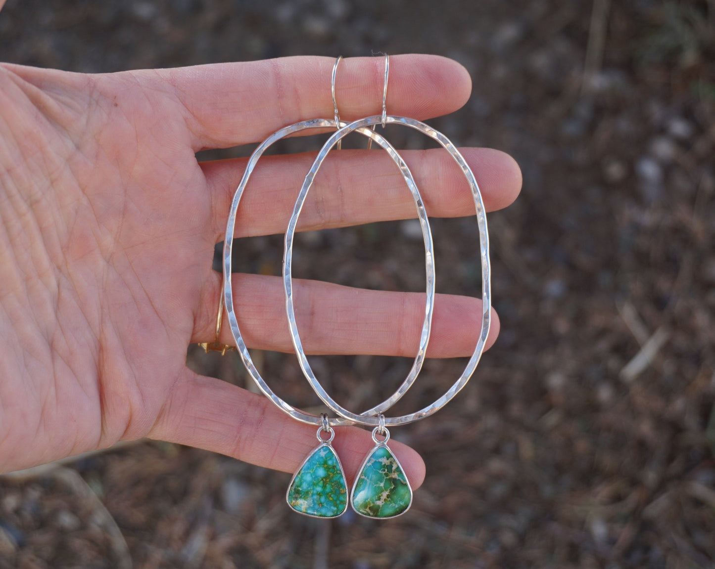 Hammered Organic Hoops (Sonoran Gold)